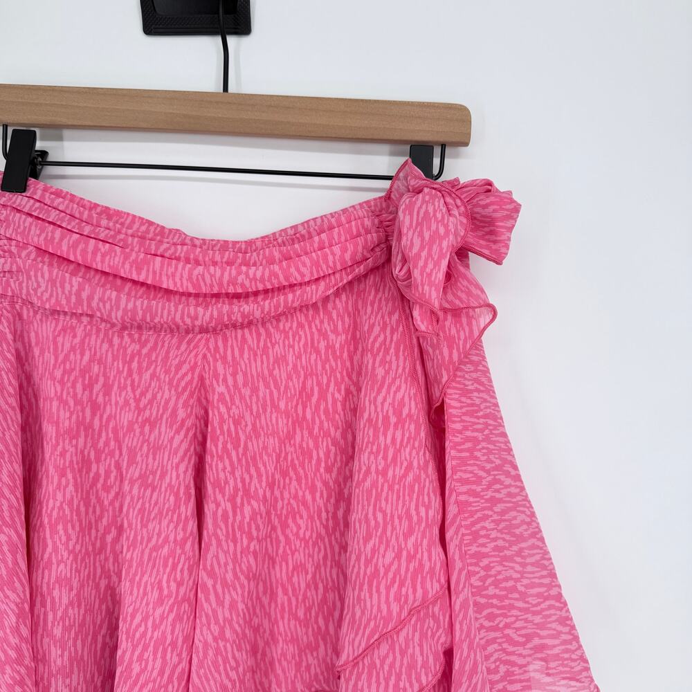 Aerie Pink Chiffon Wrap Mini Skirt Flowy Tiered New Womens Medium - Picture 4 of 11